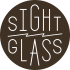 Logo with 'SIGHT GLASS' text over a brown circle